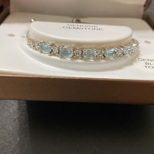 Dolce Giavonna Genuine Blue Topaz Bracelet